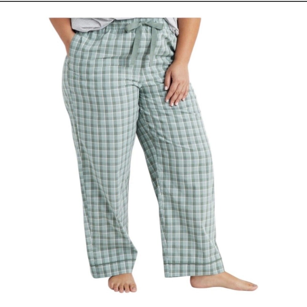 State of Day Plaid Pajama Pants Womens Plus Size 2X Green Sleep Lounge  - NWT